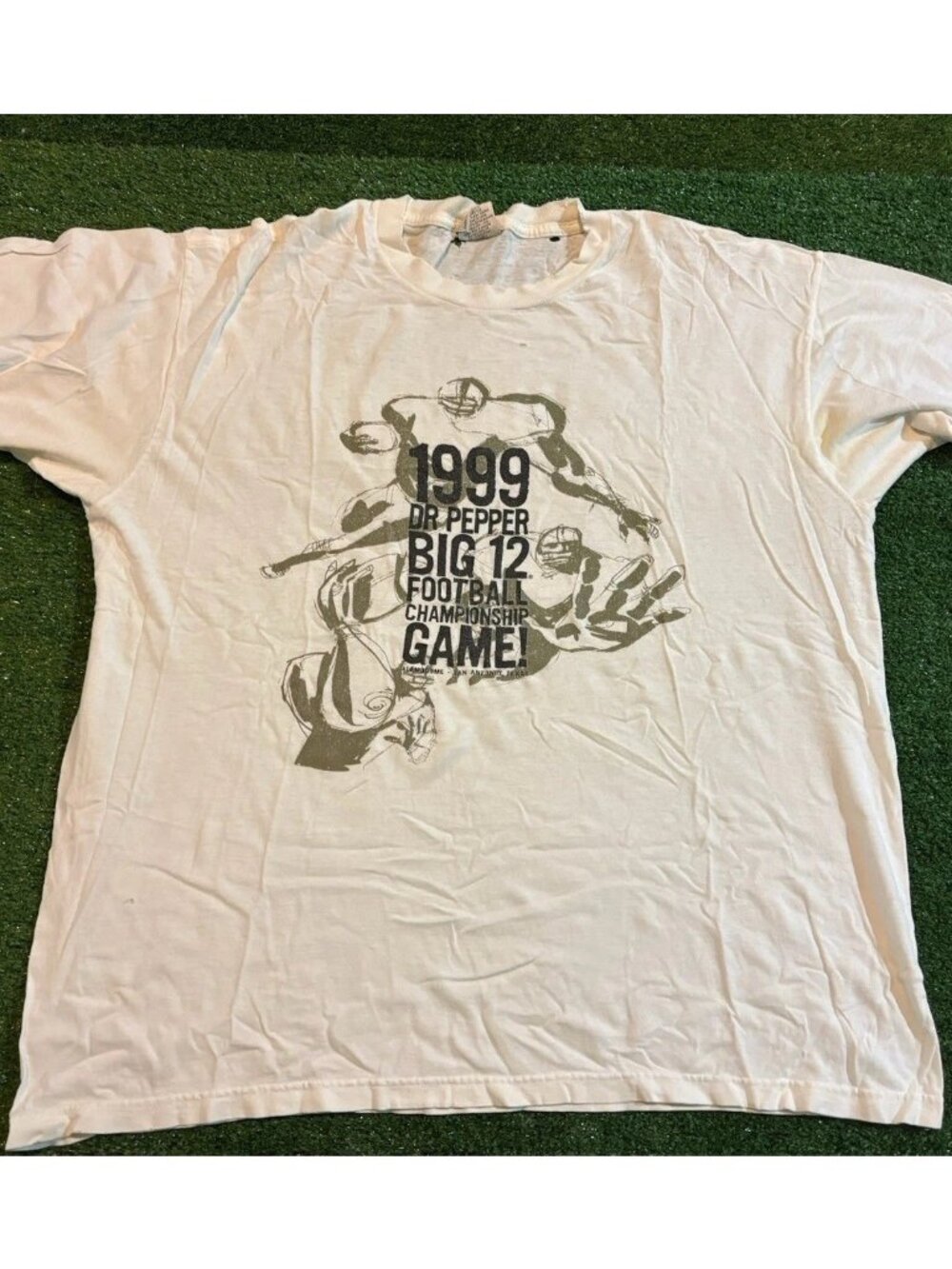 Vintage BIG 12 conference shirt mens XL white  football championship 99 dr peppe